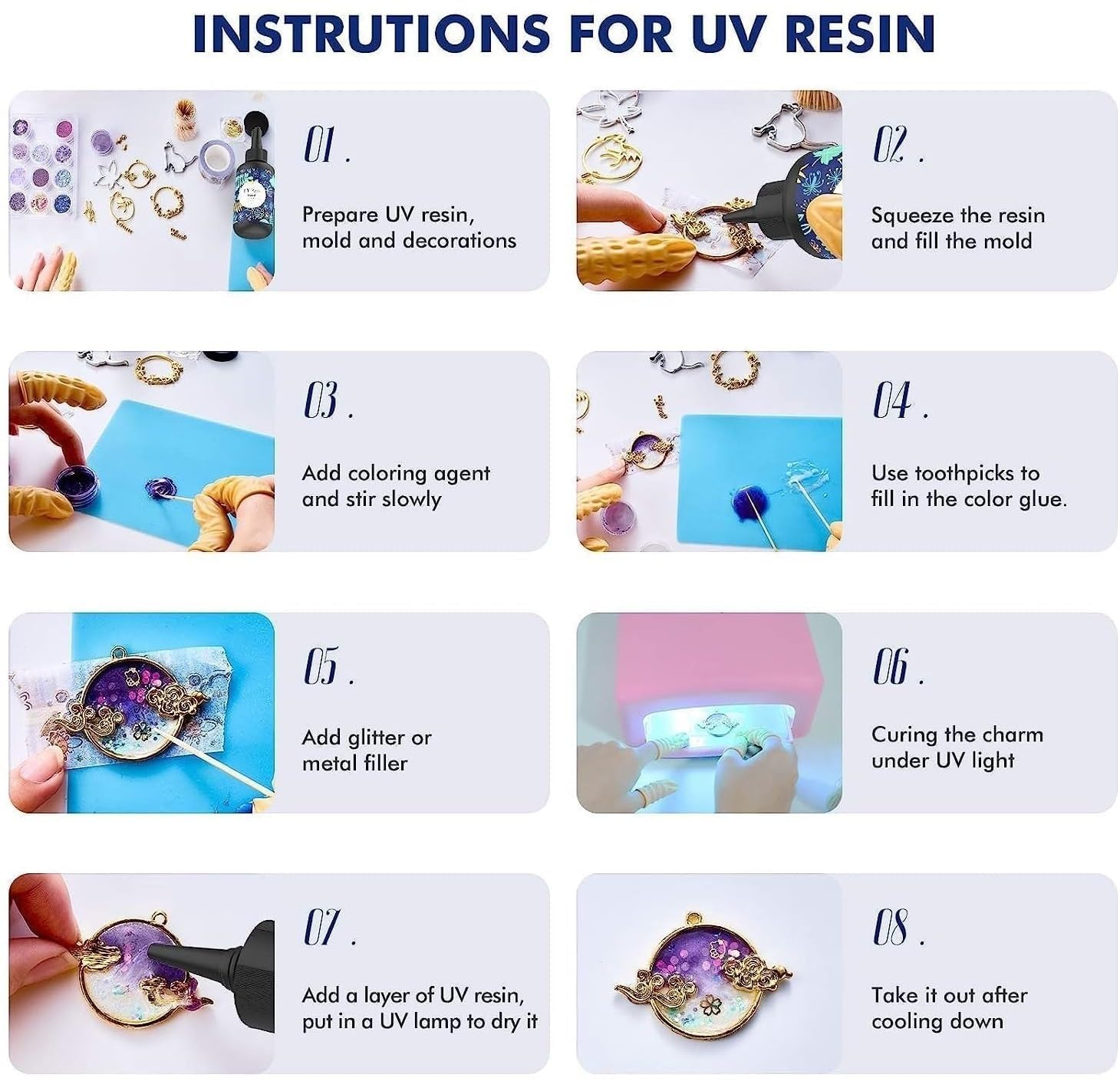 MGS CRAFT VIBES UV Resin Clear Tough, Transparent UV Curing Resin Glue Hard Type, Ultraviolet Curable Sunlight Activated Crystal UV Resin for DIY/Kids Jewelry Craft Making (250GRAM) 3