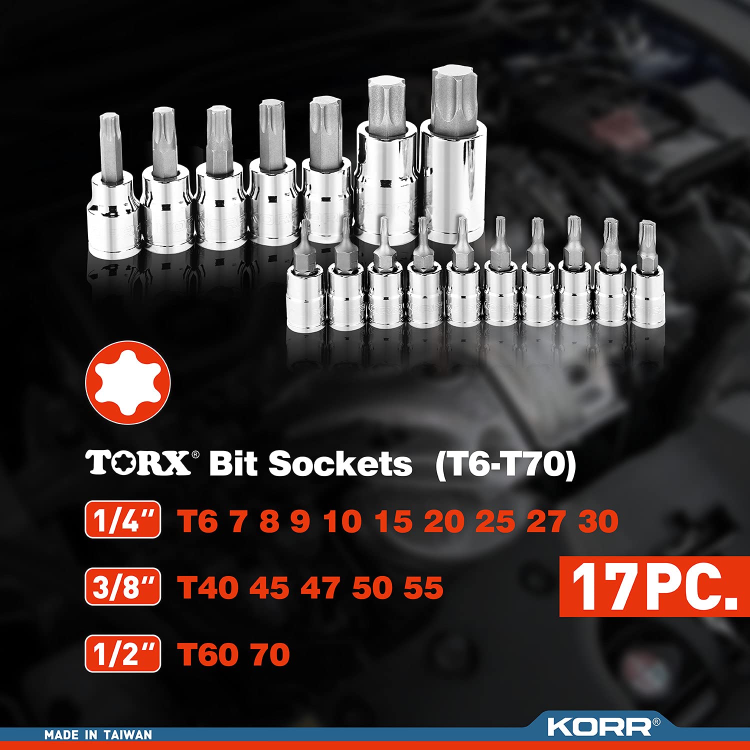 KORR Tools - Juego de llaves Torx (60 piezas)