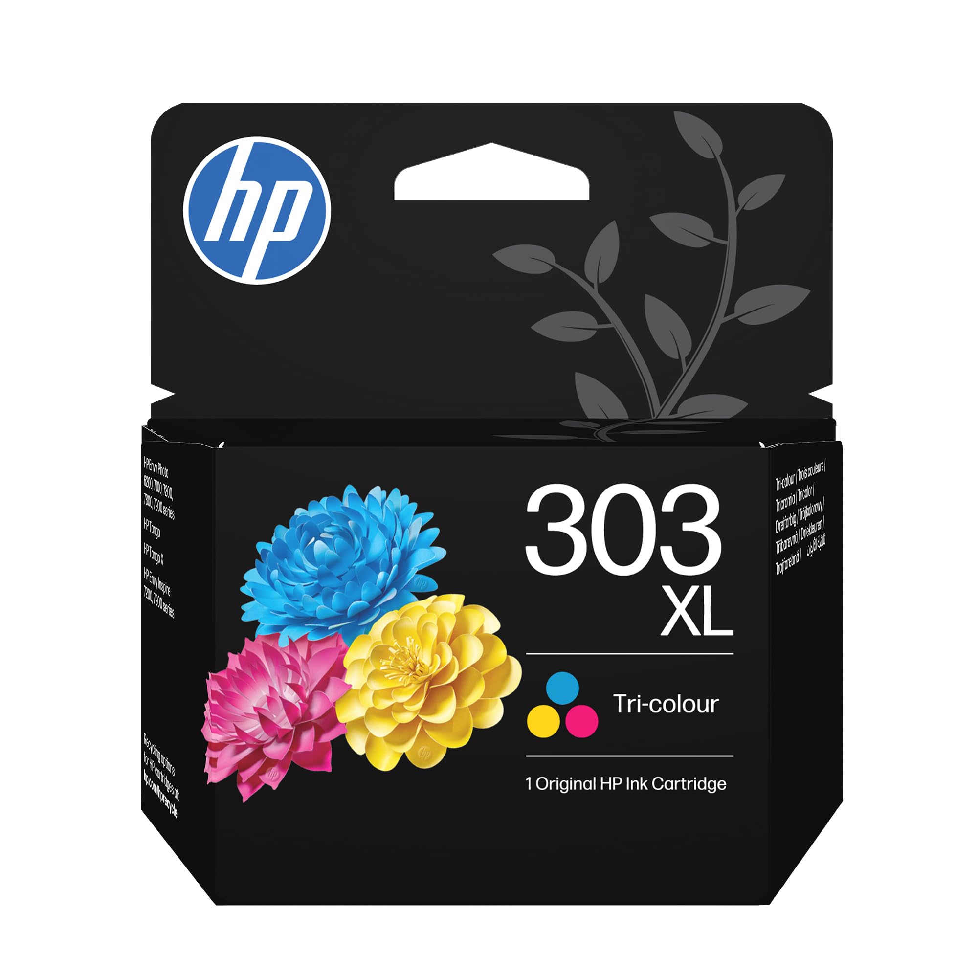 HP 303XL High Yield Tri-Color Original Ink Cartridge (T6N03AE) - Works Envy 6200, 7100, 7800 series, Envy Photo 6200, 7100, 7800 series, Tango Tango X,