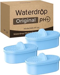 [Original] Waterdrop PF-01AL Alkaline Ersatzfilter für Alle Waterdrop Kanne | Erhöht Den Wasser pH Wert, Fügt Nützliche Mineralien Hinzu, Hält bis zu 2 Monate Oder 100 Gallonen, 3er-Pack