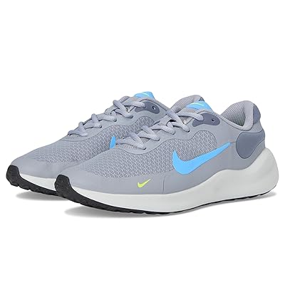 Nike Kids Revolution 7 (Big Kid) Kids Shoes Cement Grey/University Blue/Light Carbon