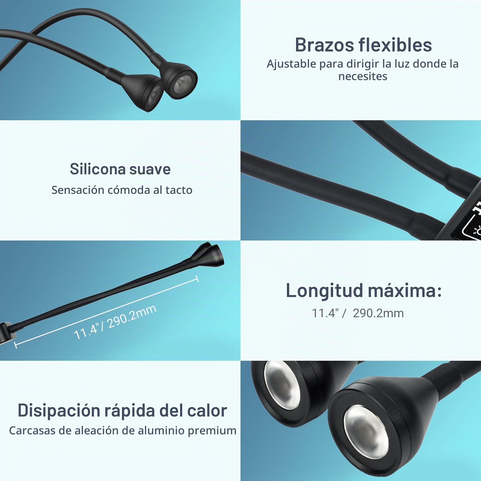 JJC Macro Brazo de Luz, Luz LED para Cámara con Batería Recargable Incorporada, 5600K 24000Lux 10 Niveles de Brillo Ajustable Lámpara de Iluminación para Fotografía de Primer Plano