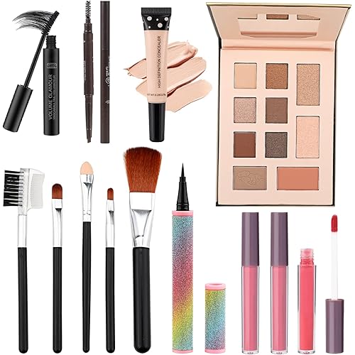 Teen Makeup Kit For Girl Include Eyeshadow Palette,Eyeliner,Makeup Brush Set,Lipgloss Set,Mascara, Eyebrow Pencil Make up Set Gift for Women Full Kit