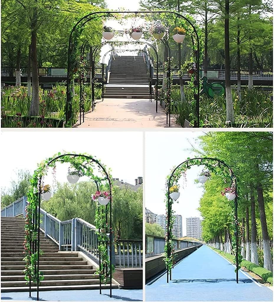 Metall Pavillon mit Kletterrosen & Pflanzen für Hochzeit Deko Outdoor Laube (Abmessungen:L200xH240cm) Elegante Gartenstruktur für Events