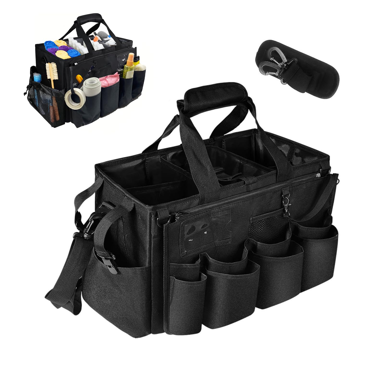 UWIOFF Reinigungs-Caddy mit Griff, Organizer für Reinigungsmittel und verstellbare Schultergurte für Zuhause, Auto, Garten