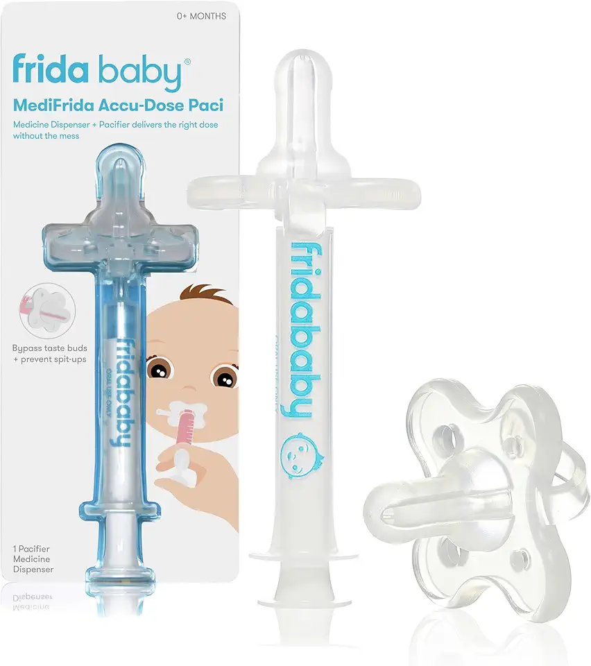 Frida Baby Medicine Pacifier, Medi Frida Baby Medicine Syringe &amp; Accu-Dose Pacifier, Baby Medicine Dispenser for Mess &amp; Fuss Free Use