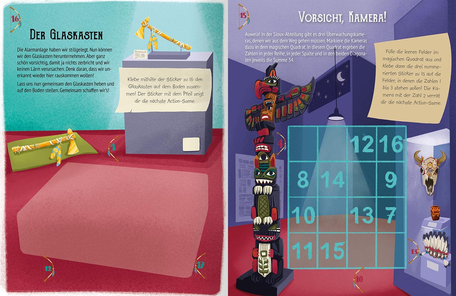 Escape-Stickerbuch – Nachts im Museum: Löse den Fall mit Stickern!
