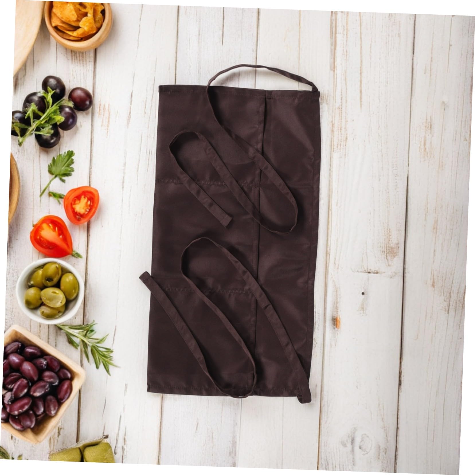 4 Stk. Teiliges Multifunktionales Servierhalb-schürzen Kurze Küchen-schürzen aus Leichtem Polyester-baumwoll-material Schnelltrocknend für Kellner Restaurant und Heimgebrauch