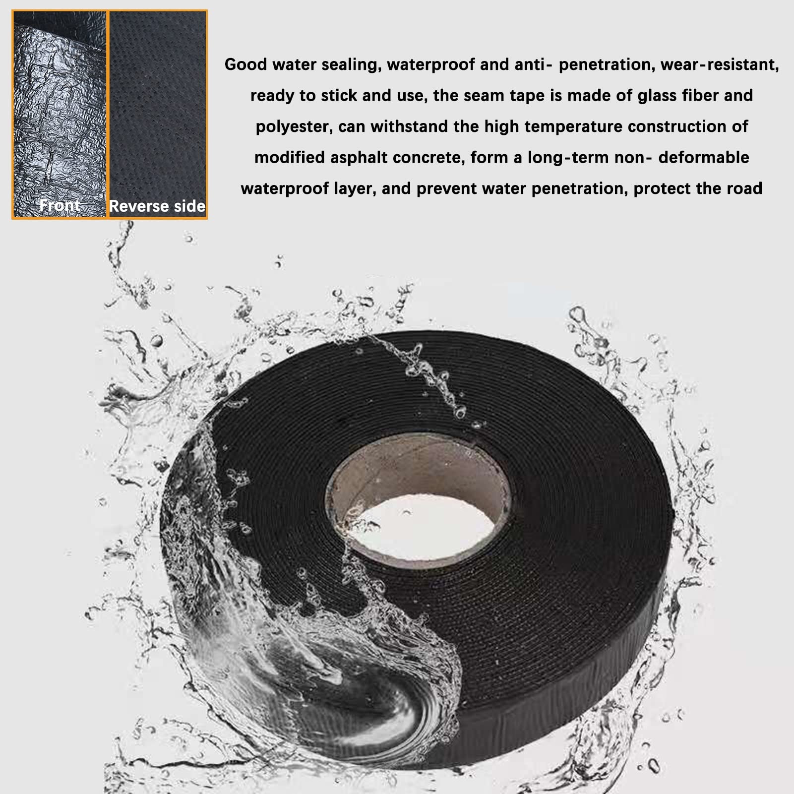 Nastro adesivo bituminoso per asfalto, Nastro adesivo for riparazione giunti in asfalto, larghezza 3-10 cm, nero, impermeabile(5CM,50M)
