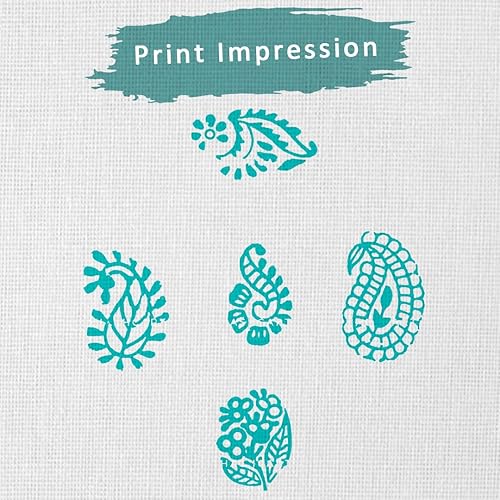 Miniatura 3 de HASHCART® Estampillas de impresión de madera con formas de cachemira para impresión de bloques, bloques de impresión de textiles indios tallados a