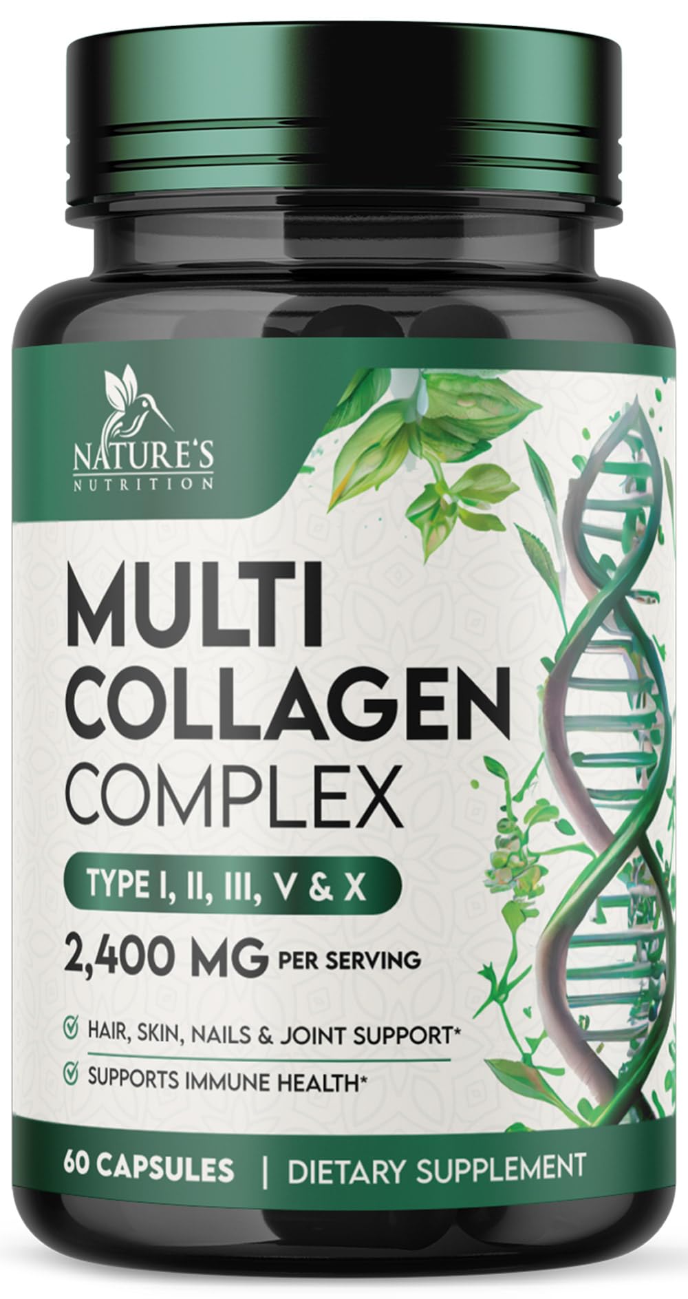 Multi Collagen 2400mg Per Serving - Advanced Formula Types I II III V X - Hydrolyzed Multi Collagen