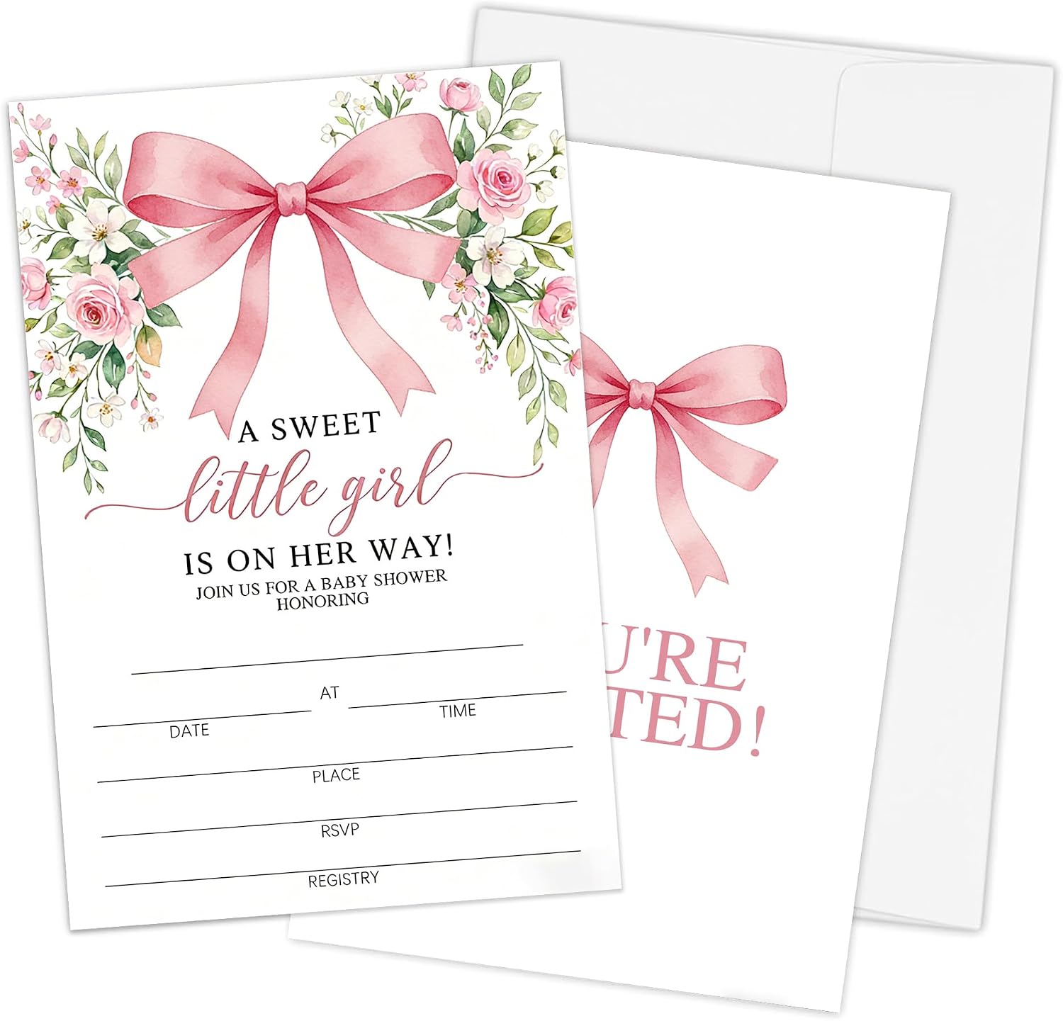 Baby Shower Invitations with Envelopes, Under the Sea Invitations, Fill In Style Invites Cards For Gender Reveal, Baby Announcement Party Supplies Set of 25