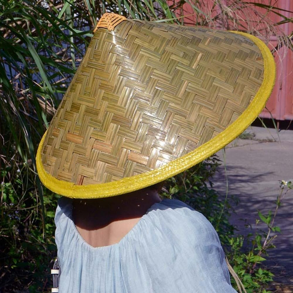 [FPHTXEUNZTJ] 2個入り 麦わら帽子 竹笠 農作業 帽子 竹編み つば広大 uvカット日焼け止め 日よけ 防止 サイズ調