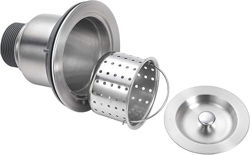 Miniatura 6 de STARSTAR Fregadero de cocina de acero inoxidable 304 de acero inoxidable 304 con rejilla, tabla de cortar, colador con cesta (15 x 17 x 10)