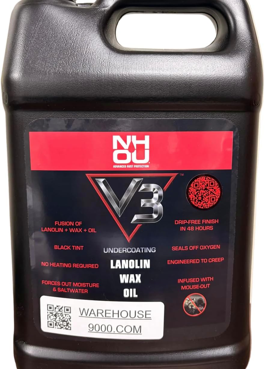 NHOU V3 Black Gallon + Threaded Funnel Kit – Quart Bottle Included | No Mess Undercoating Setup