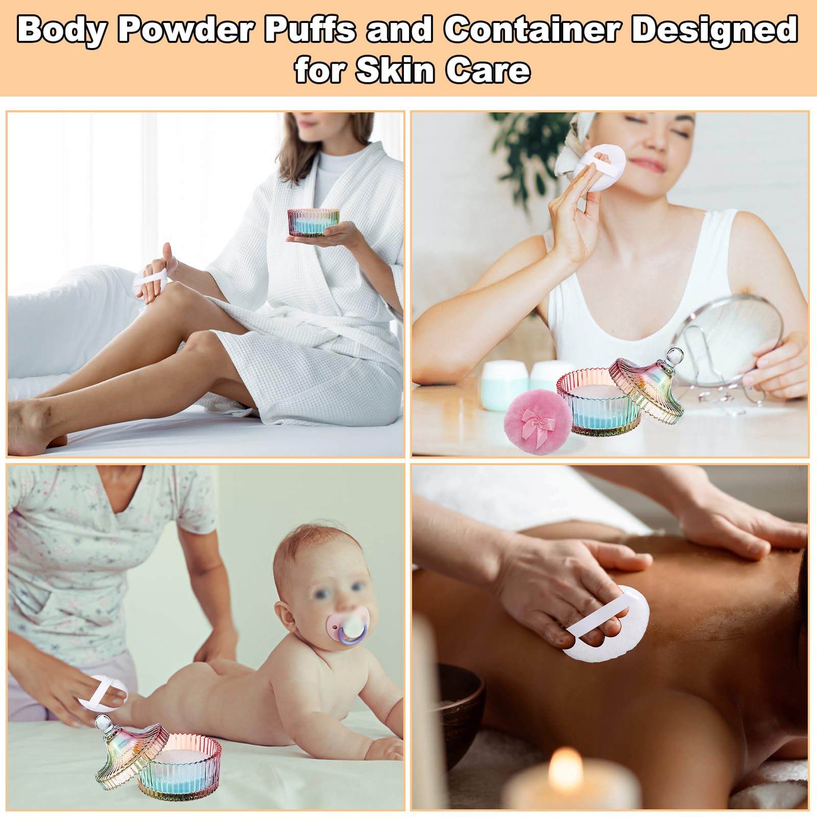 SUMTree Glass Body Powder Container and Puffs - Image 4