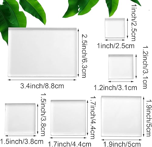 Vista 2 de Amyhill Juego de 6 bloques acrílicos para boda, planos, accesorios de acrílico para fotografía, juego de bloques de exhibición de sellos