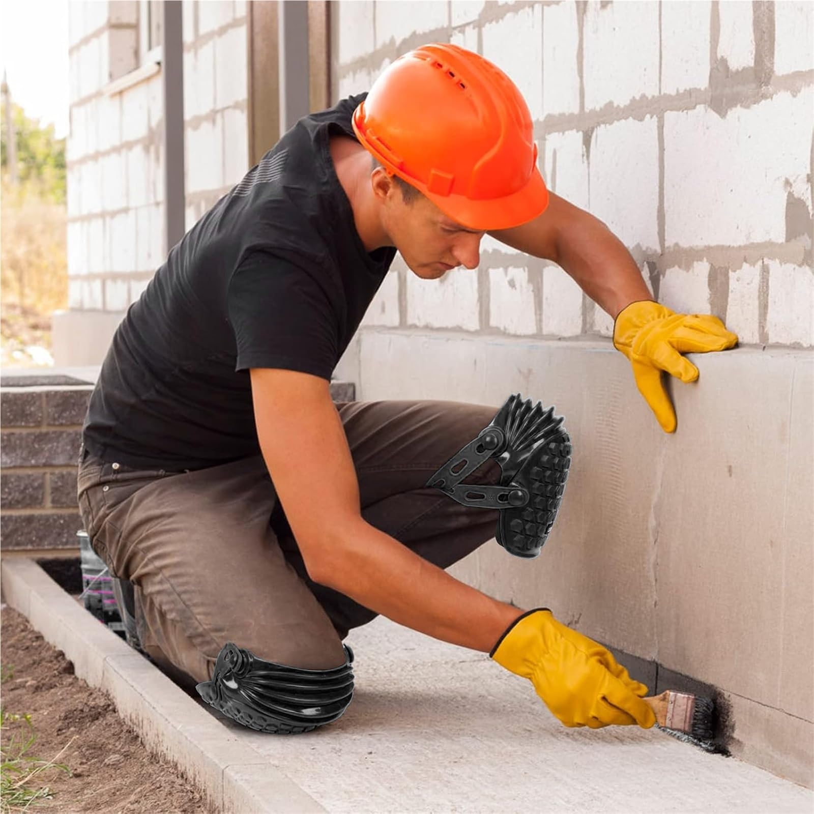 espinilleras para desbrozadora Rodilleras antideslizantes for construcción, colocación de pisos, jardinería, limpieza y garaje con correas ajustables espuma EVA