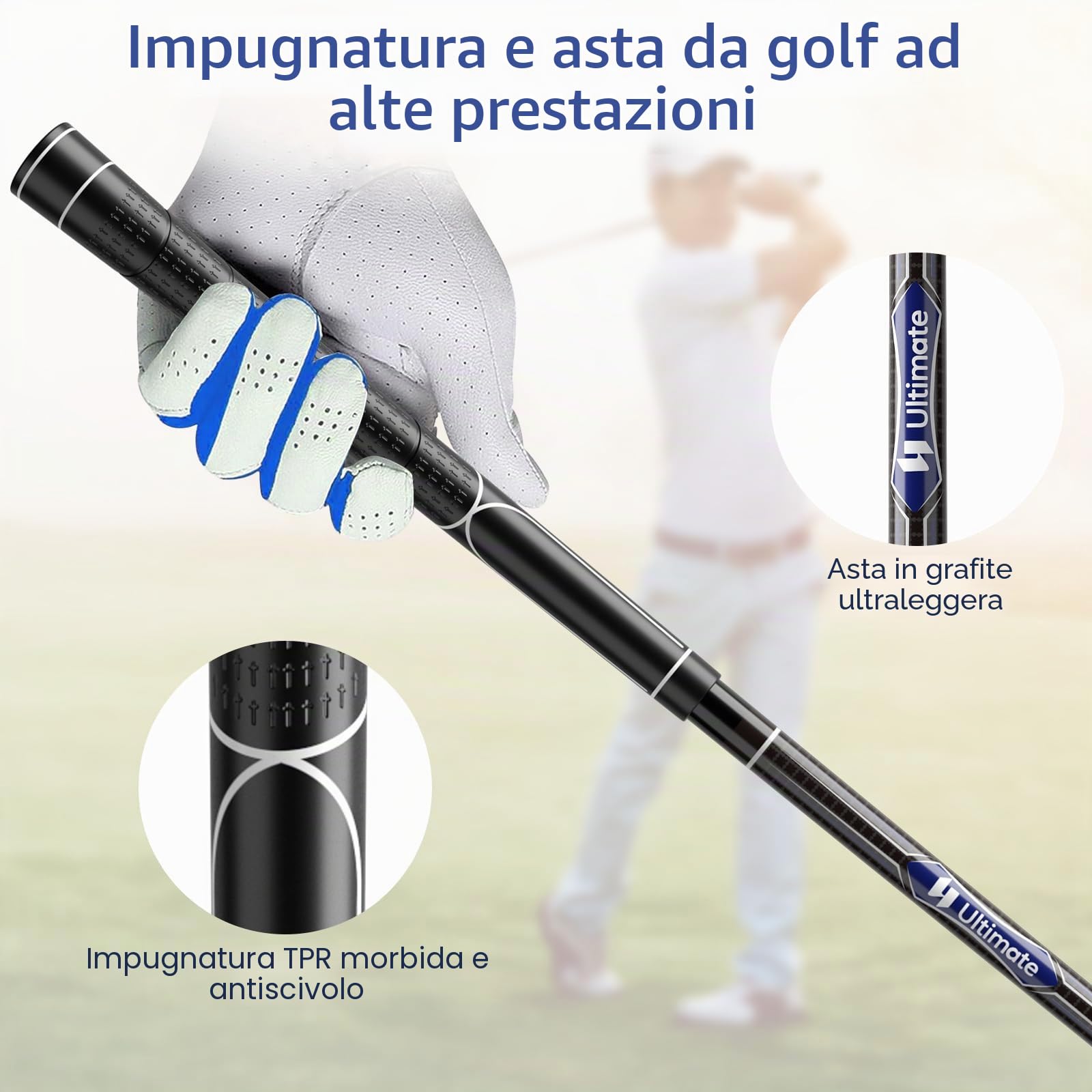 LIFEZEAL Set di 9 bastoncini da golf da uomo, set completo di mazze da golf con driver in lega, legno di strada 3#, ibridi 4#, ferri 6#, 7#, 8#, 9# e P#, Putter e coperture per teste