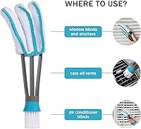 Vista 4 de SetSail Plumero para persianas, cepillo limpiador de ventanas con 5 fundas de microfibra, herramientas de limpieza para persianas verticales, aire