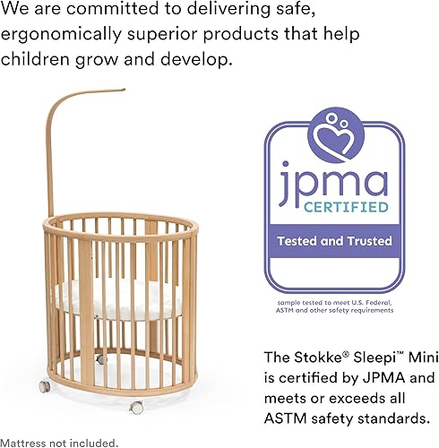 Miniatura 6 de Stokke Sleepi - Sábana bajera ajustable pequeña de Pehr, rayas lejos guijarros, sábanas suaves para Stokke Sleepi Mini, disponible en patrones