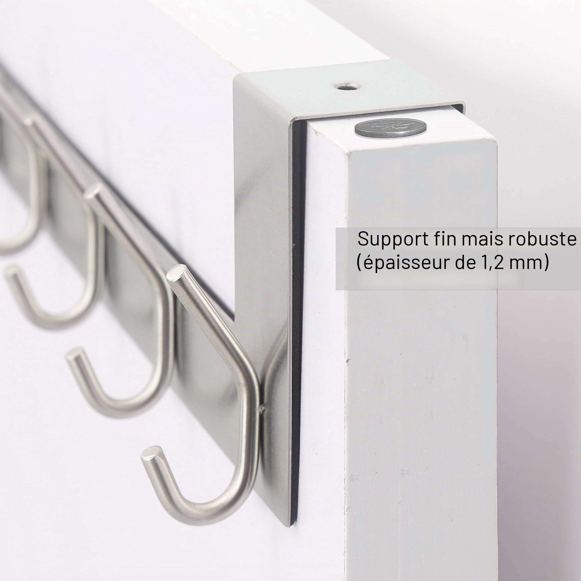 WEBI Porte Manteau pour Porte,Crochet Porte,Patere Porte avec 6 Crochets,Patère de Porte à Suspendre Salle de Bain,Chambre,4.5cm,Blanc,Lot de 2