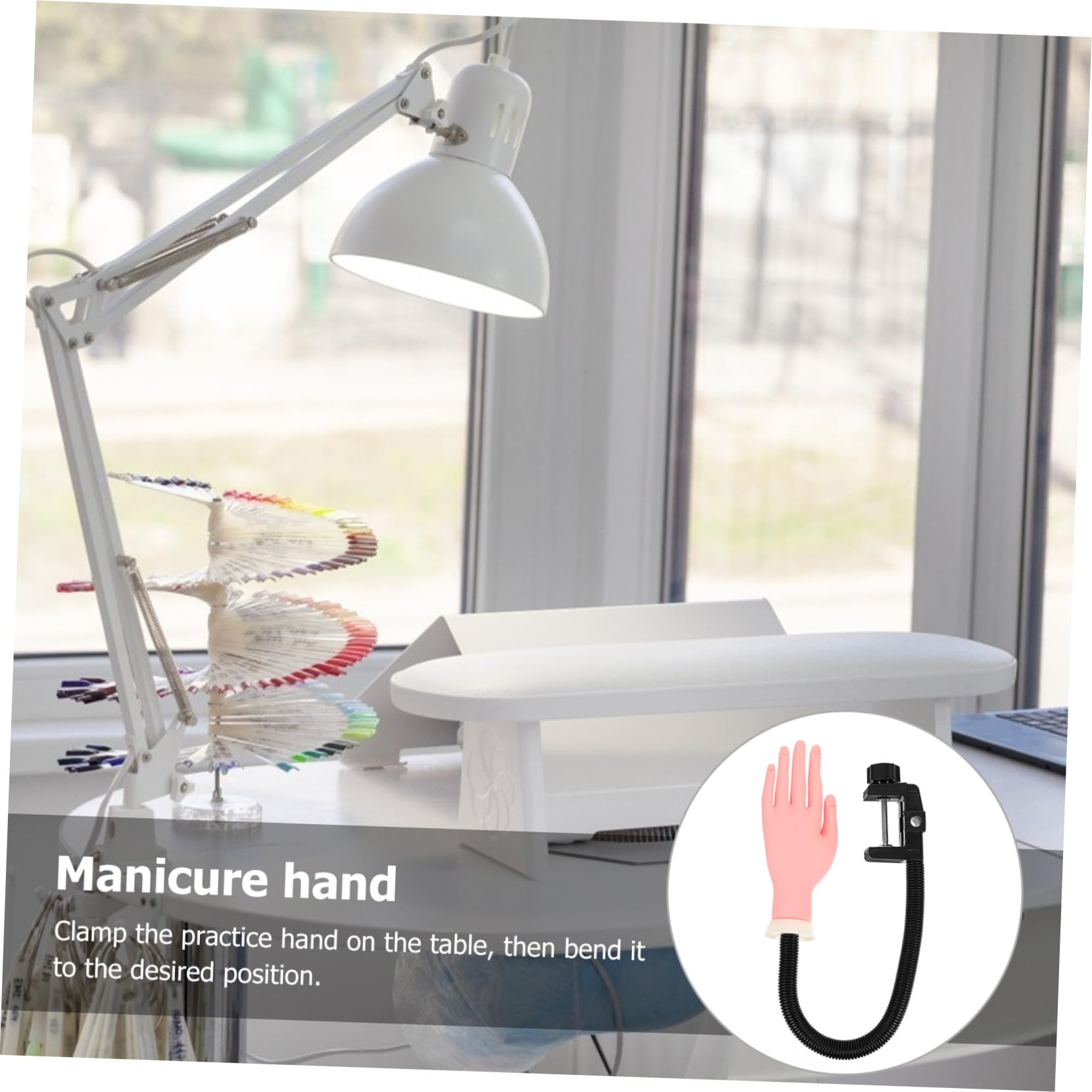 COLLBATH Modelo de Mano de Plástico para Practicar Uñas Diseño Flexible, Adecuado para Entrenamiento de Manicura y Arte de Uñas Profesional