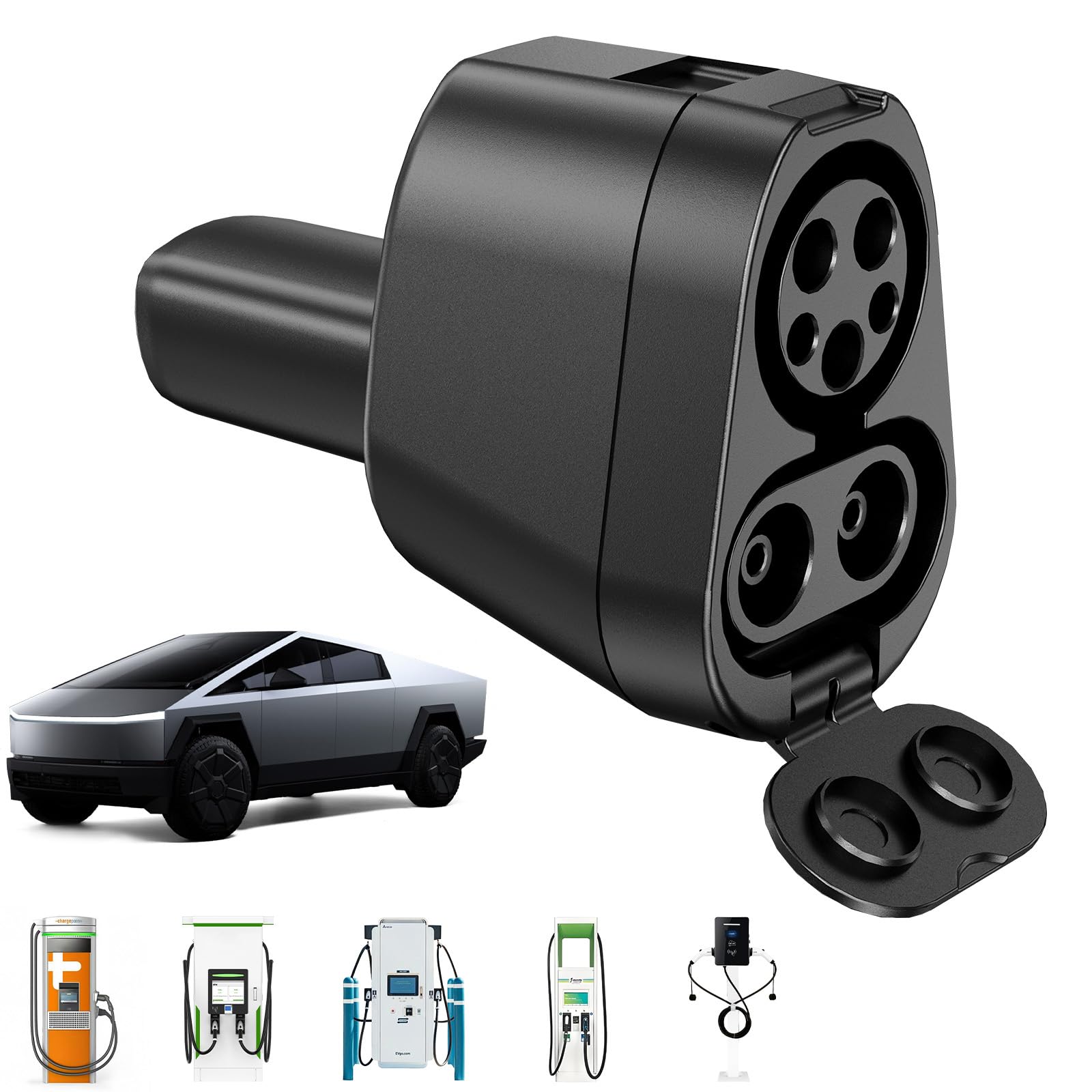 Photo 1 of TEVCHARMOVE Upgraded CCS1 to Tesla Charger Adapter for Cybertruck & All Tesla Models, MAX (DC 250KW/500V, AC 240V/80A) 2In1 CCS & J1772 to Tesla Adapter for Level 3/2/1 Charging Stations