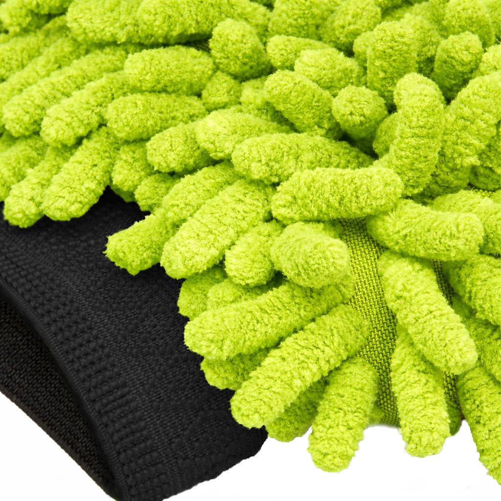 BiOHY Manopla de lavado de microfibra para coche (juego de 6) | Premium Chenille Auto Wash Guante para el cuidado del coche, pintura, llantas y discos | lavable a máquina | Sin pelusas, antiarañazos y