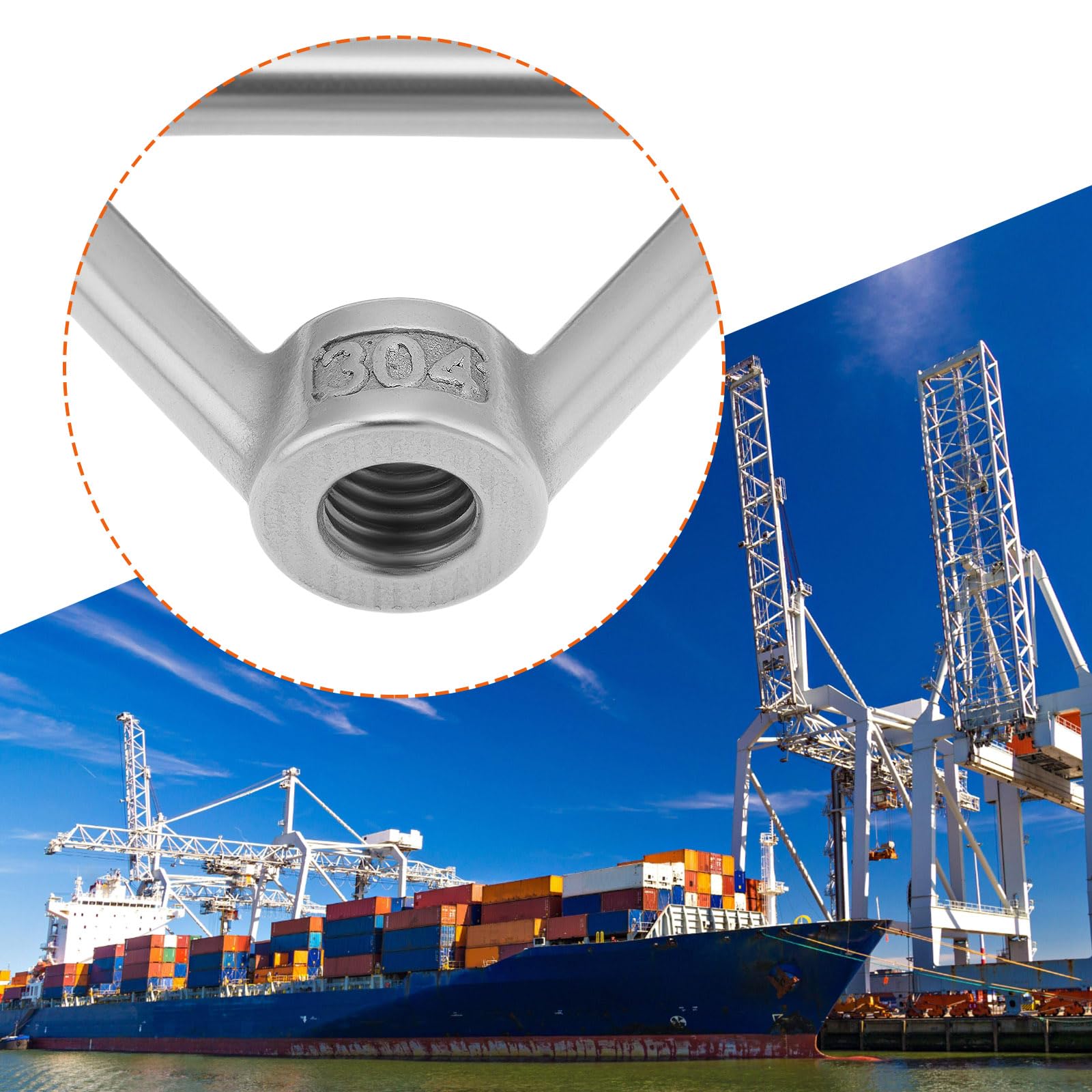 Create idea 6Pcs M10 Lifting Eye Nut 304 Stainless Steel Triangle Ring Shape Nut Threaded Nuts - Image 2