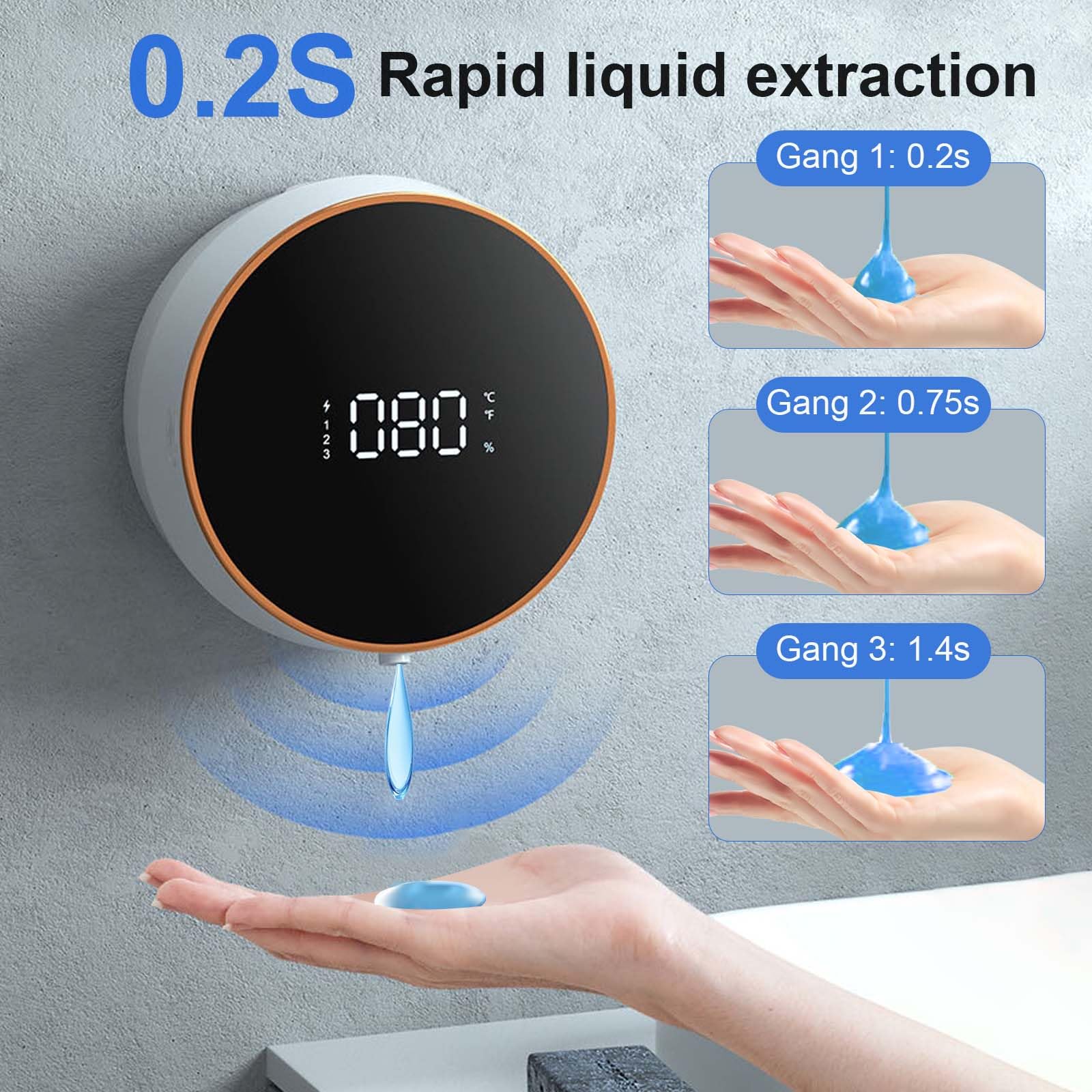 Automatyczny dozownik mydła, dozownik mydła w łazience 300 ml z czujnikiem ruchu na podczerwień, ścianą, ładowalny przez USB, wodoodporny IPX5, odpowiedni do kuchni, łazienki (biały (wersja żelowa))