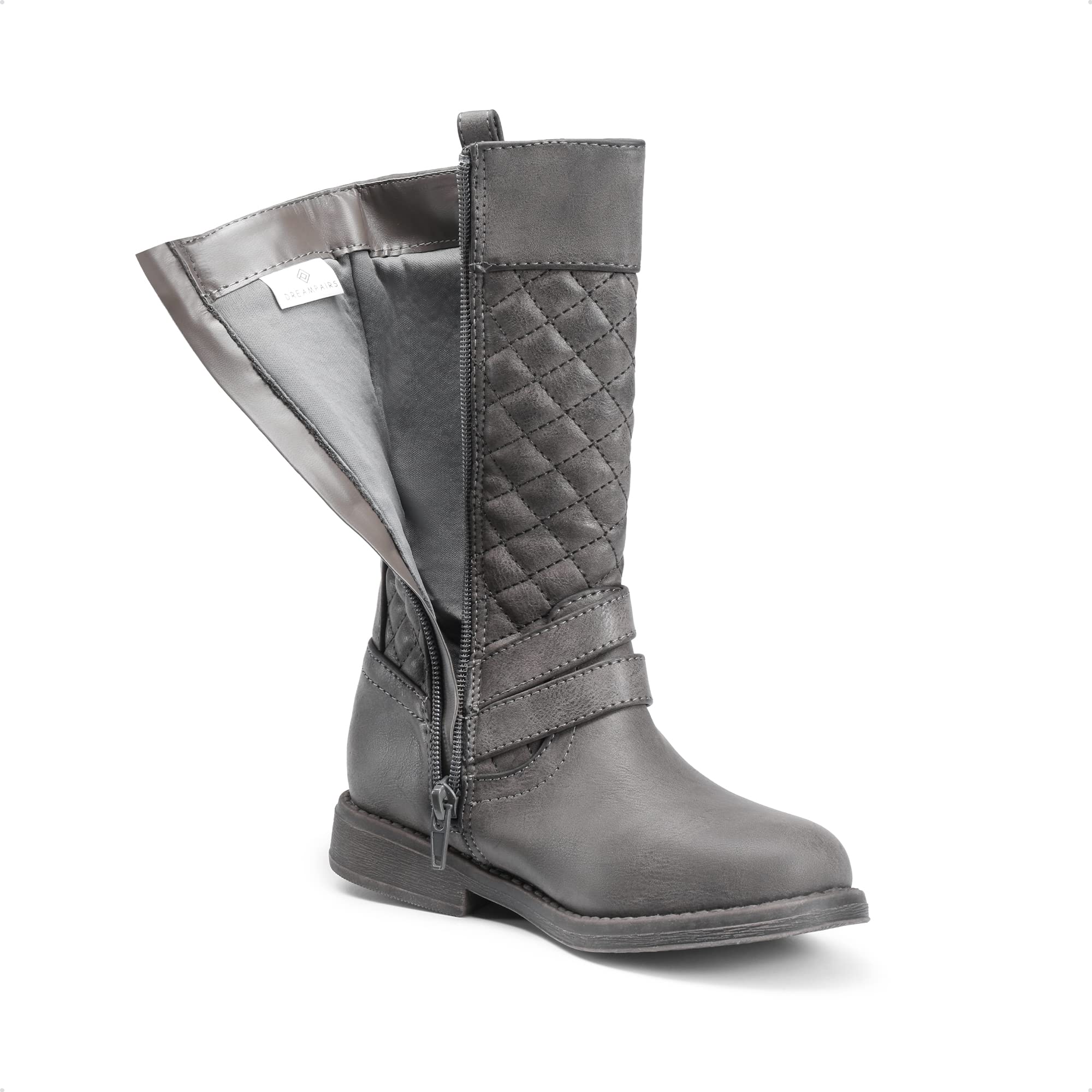 DREAM PAIRS Botas de equitación para niñas, gris (gris), 27.5 EU