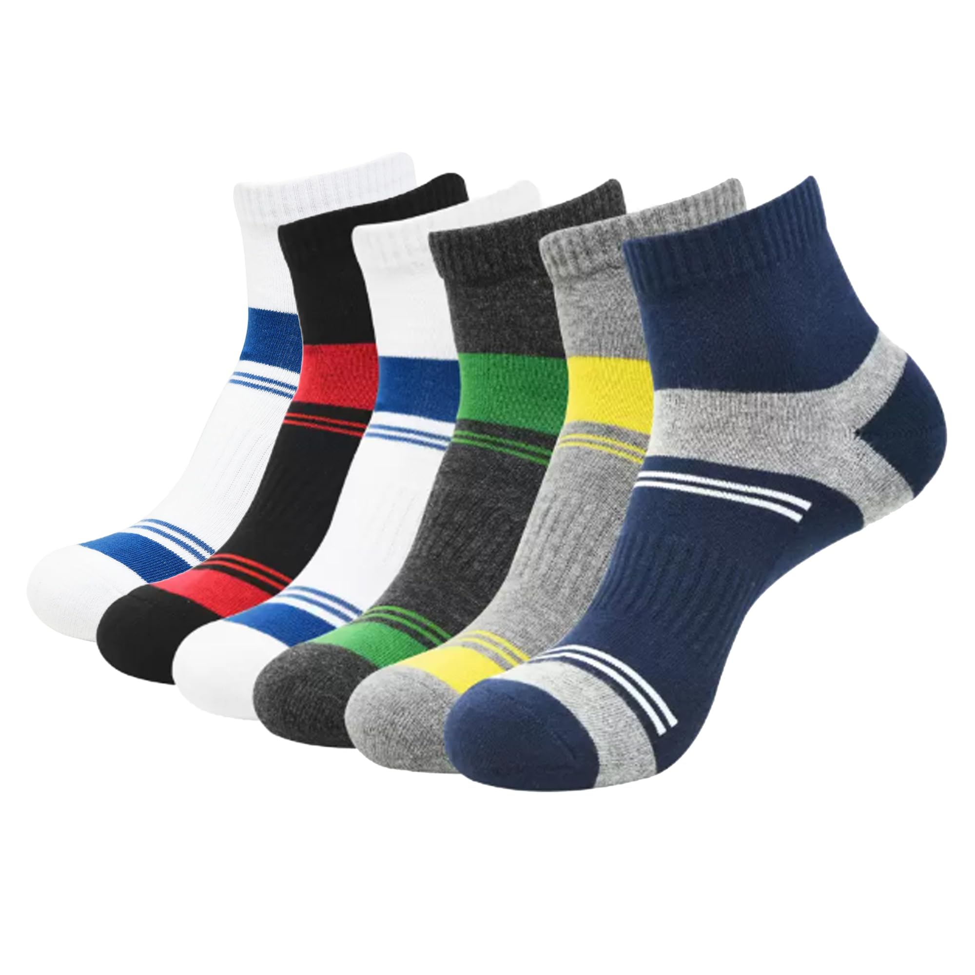 JK Black, White, Grey Socks - Stylish and Durable for Men and Women, Comfortable Fit for Daily Use, Multicolor Colors Ideal for Office and Casual Wear – Pack of 6