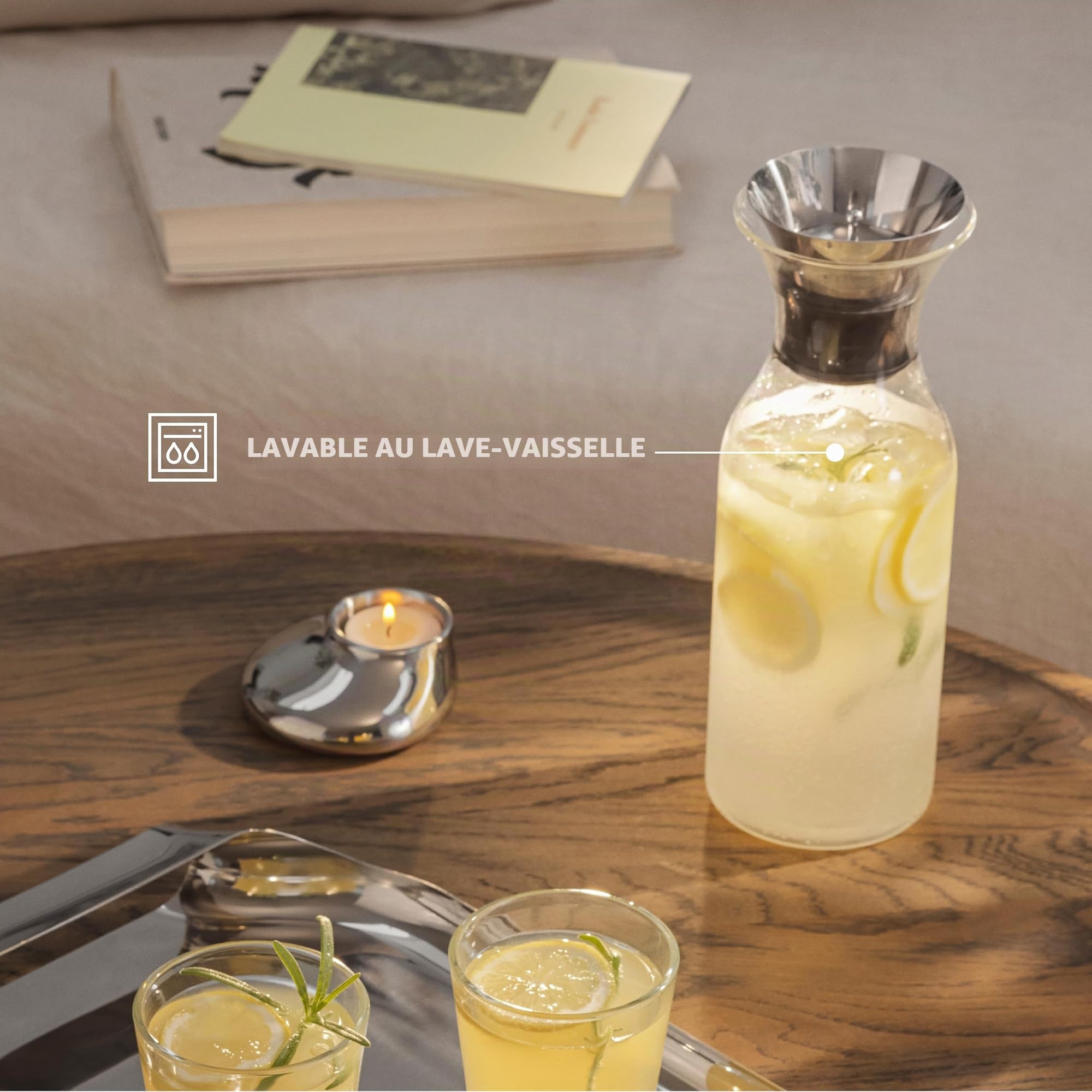 Eva Solo Carafe - 1.0L, Modèle: Sans néoprène, Flip Top couvercle