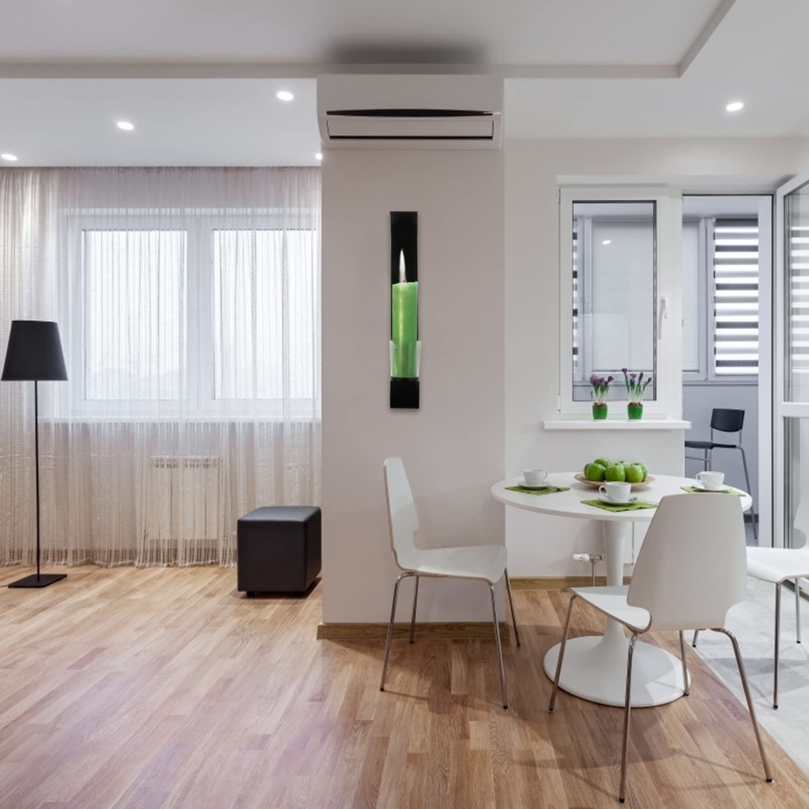 FUNOMOCYA Stylish Iron and Glass Candle Holder Wall Tealight Sconce Unique Wall Decor Ideal for Parties