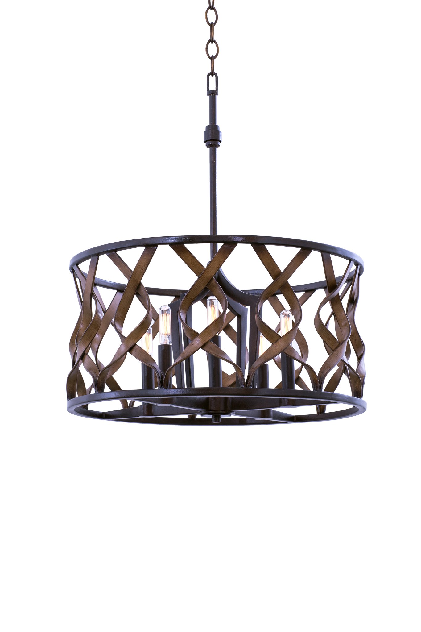 Kalco 501851MC Soho Round Pendant, 20", Milk Chocolate Finish