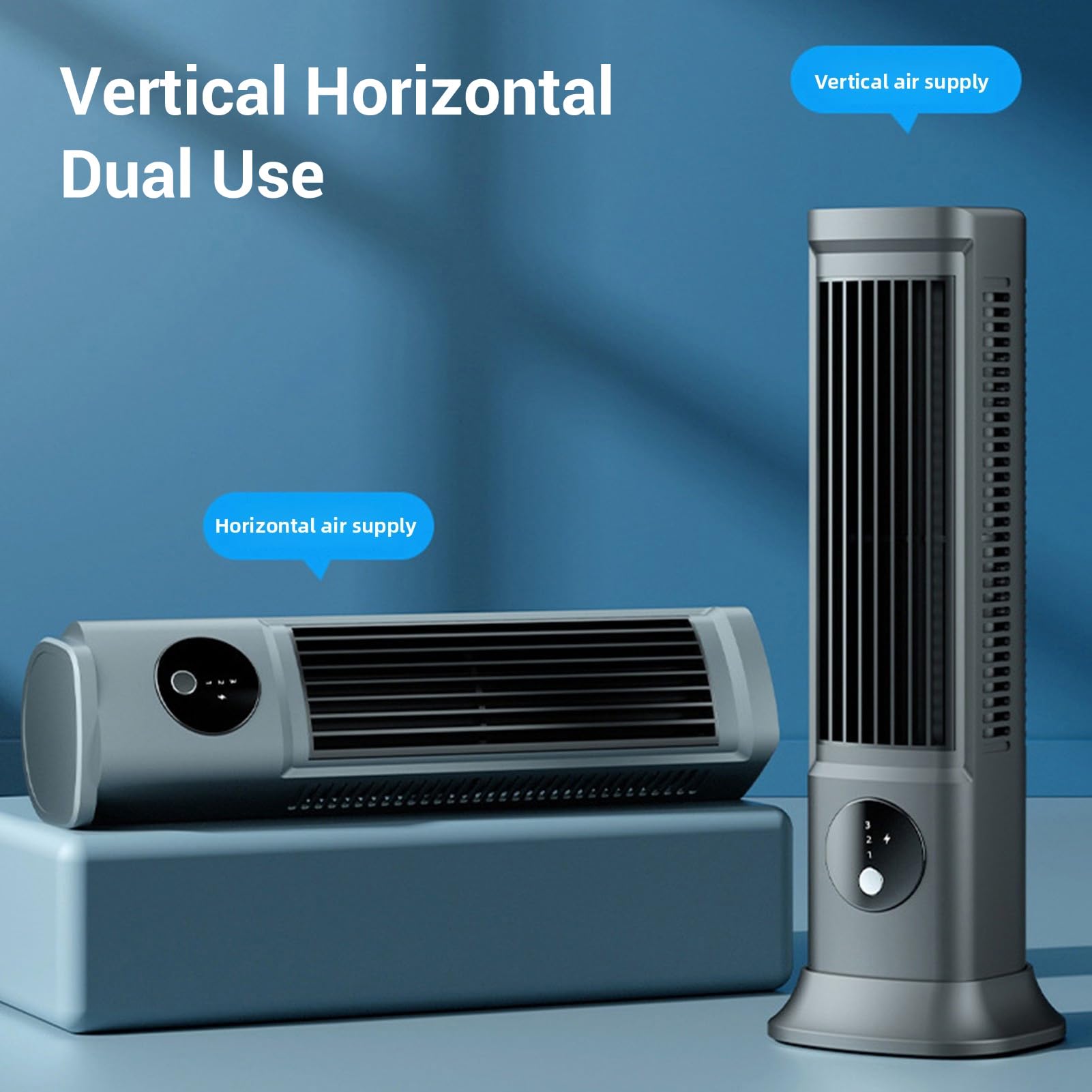 PUSOKEI Ventilatore a Torre Senza Lama con Circolazione Dell'aria 3D per Dormire o Lavorare Tranquillamente, Materiale ABS