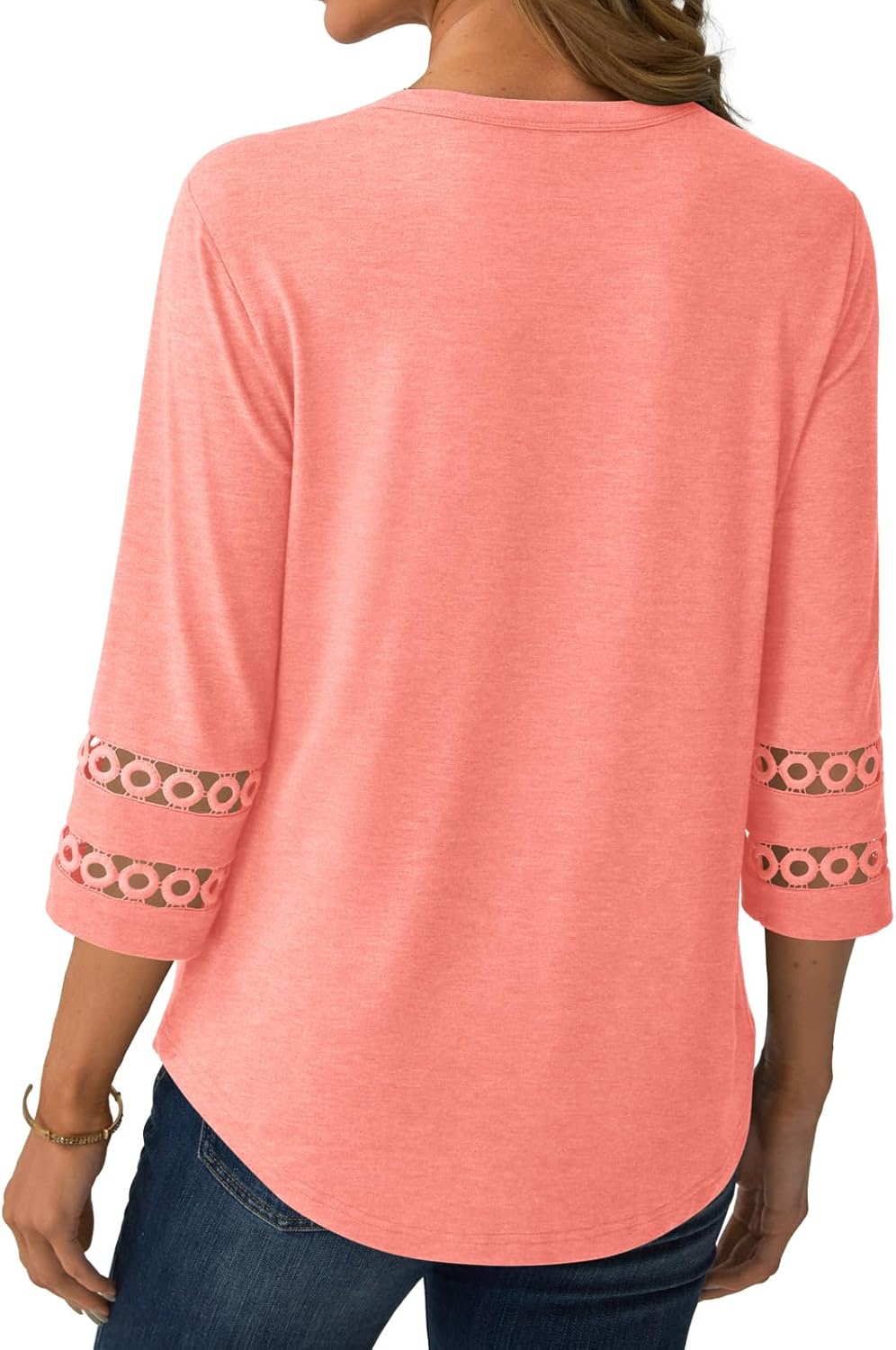 3/4 Length Sleeve Womens Tops Dressy Casual Blouses for Women 2025 Trendy V Neck T Shirts Summer Clothes - Image 3