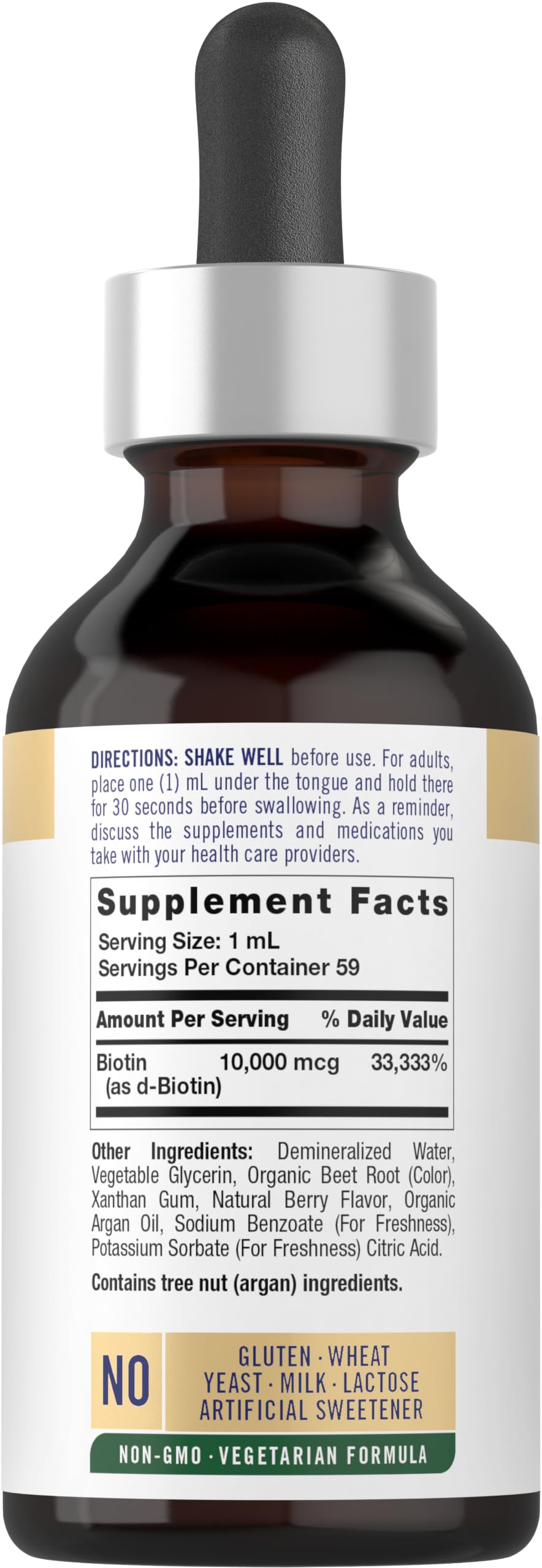 Carlyle Liquid Biotin 10000mcg | 2 oz | Extra Strength Drops — Amazon image 2