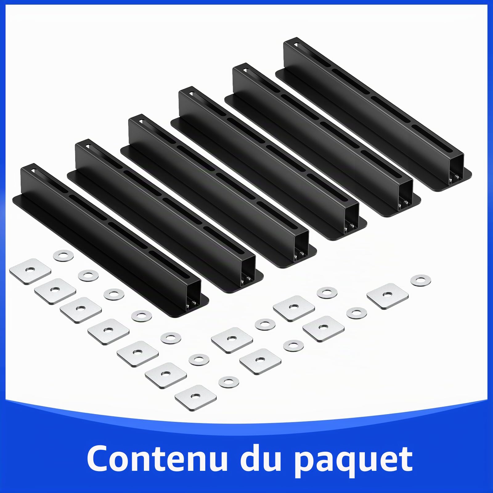 Lot de 6 Supports Robustes pour Plafond Garage Compatible avec 5 Bacs