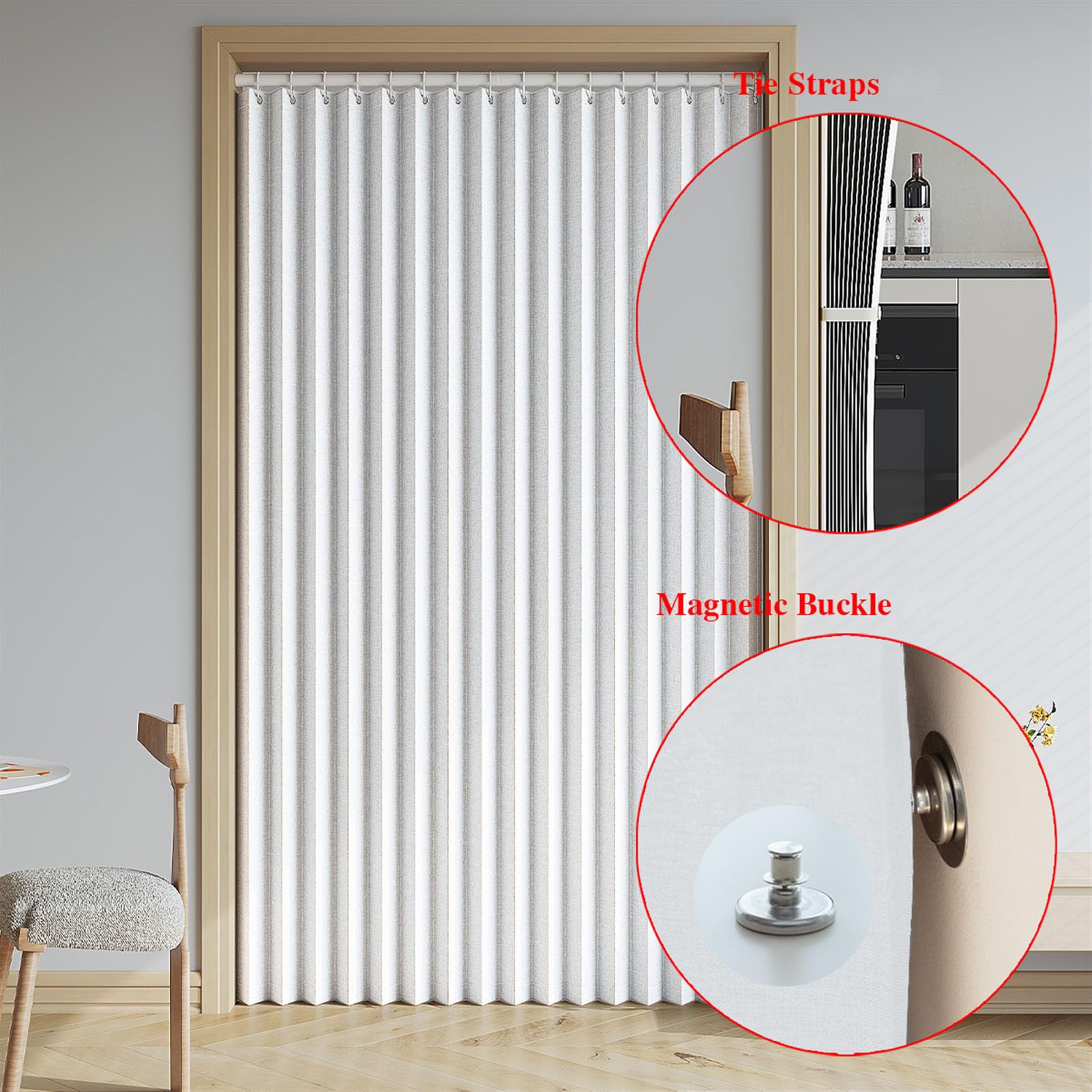 Tenda oscurante magnetica isolante termica, impermeabile, design pieghevole con occhielli, per soggiorno e camera da letto, 150 x 240 cm, grigia, efficiente dal punto di vista energetico, resistente