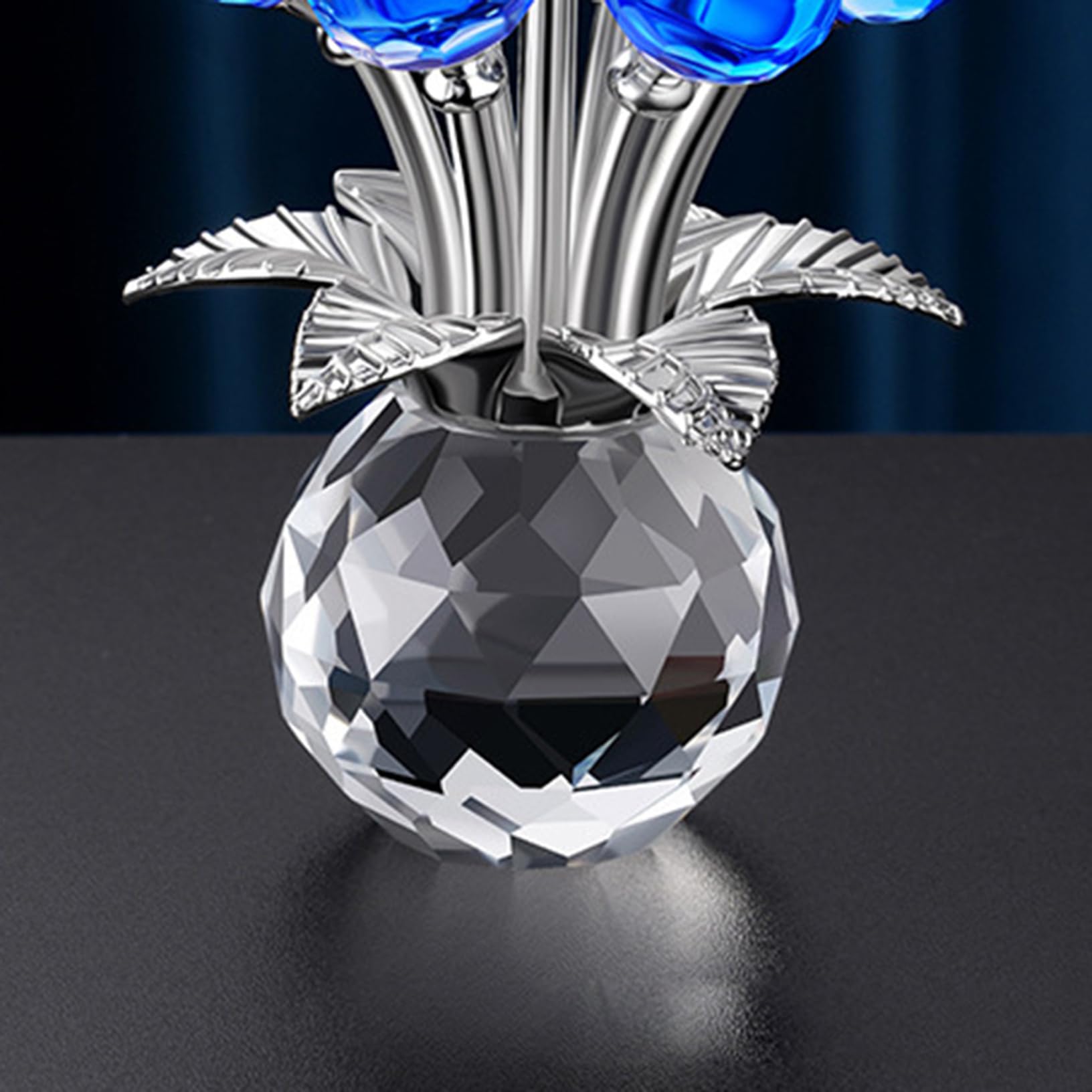 Amazon.co.jp: JAnjiaLxY ガラスの花の置物 クリスタルフラワー