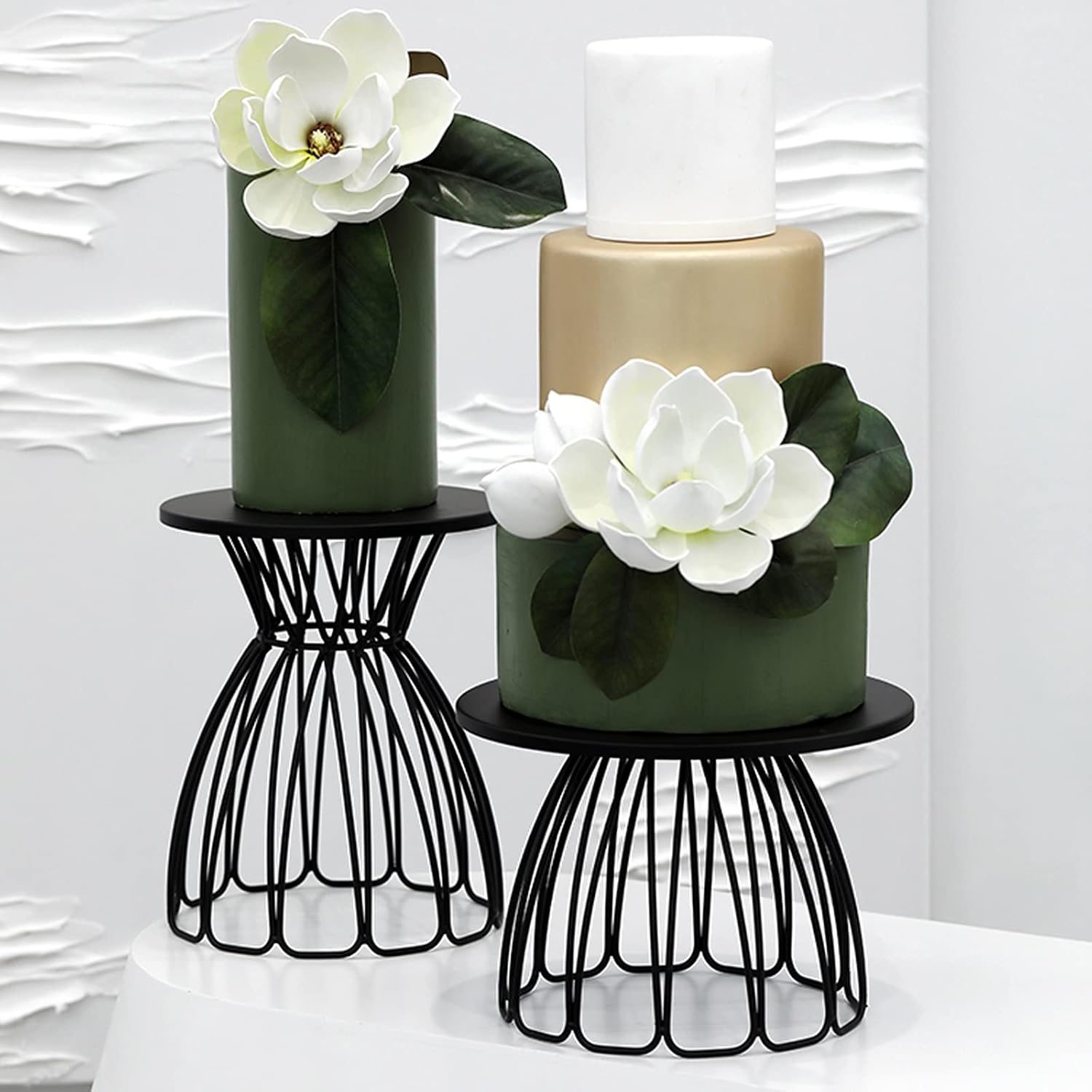 Dessert Stand Wrought Iron Cake Stand Creative Dessert Stand Multi-color Cupcake Display Stand Pastry Serving Rack for Weddings, Birthday Cupcake Stand Serving Tray ( Color : Champagne , Size : L )