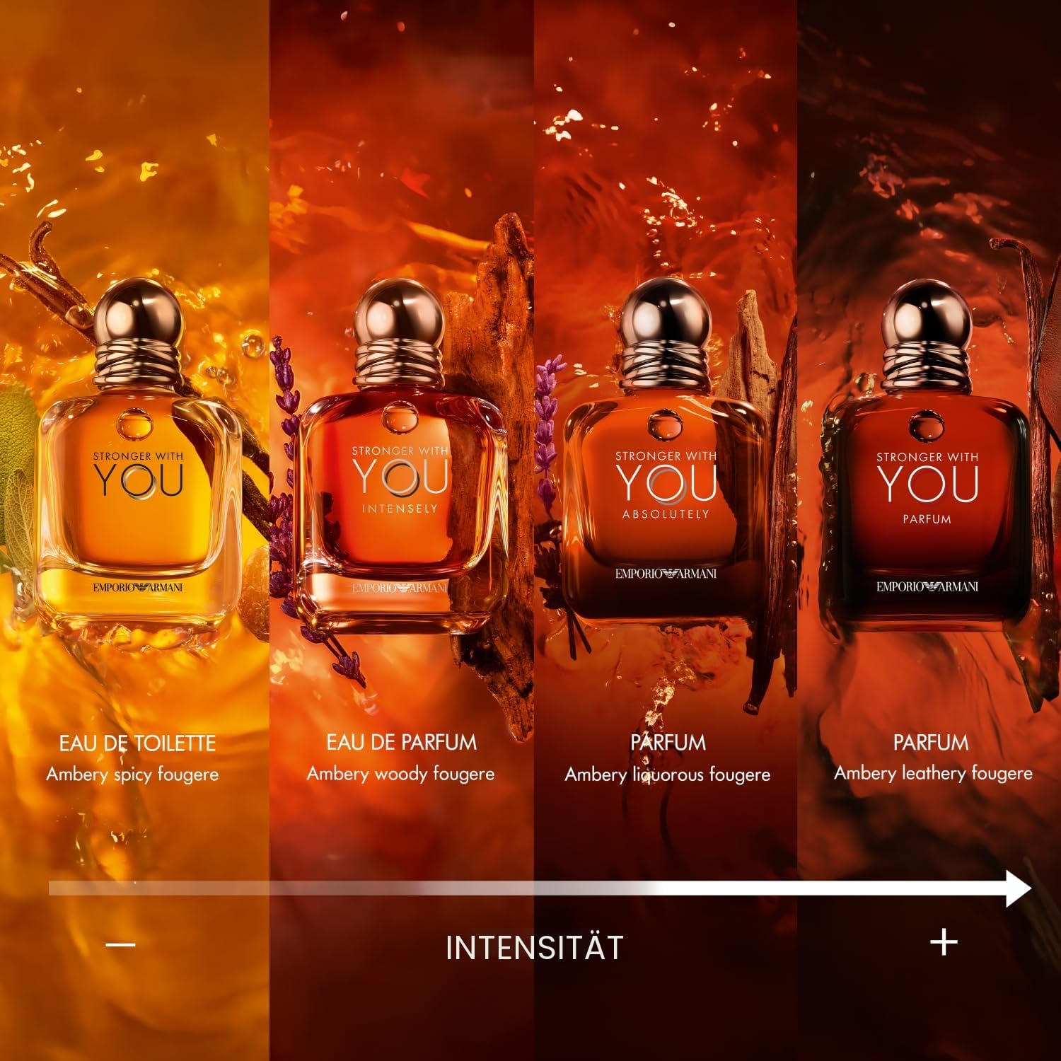 Emporio Armani Stronger With You Parfum, Armani Beauty für Herren, Herrenduft, Holzig-warmer Amber-Duft, mit Rum, Bergamotte, Lavendel, Zedernholz und Vanille, 50ml