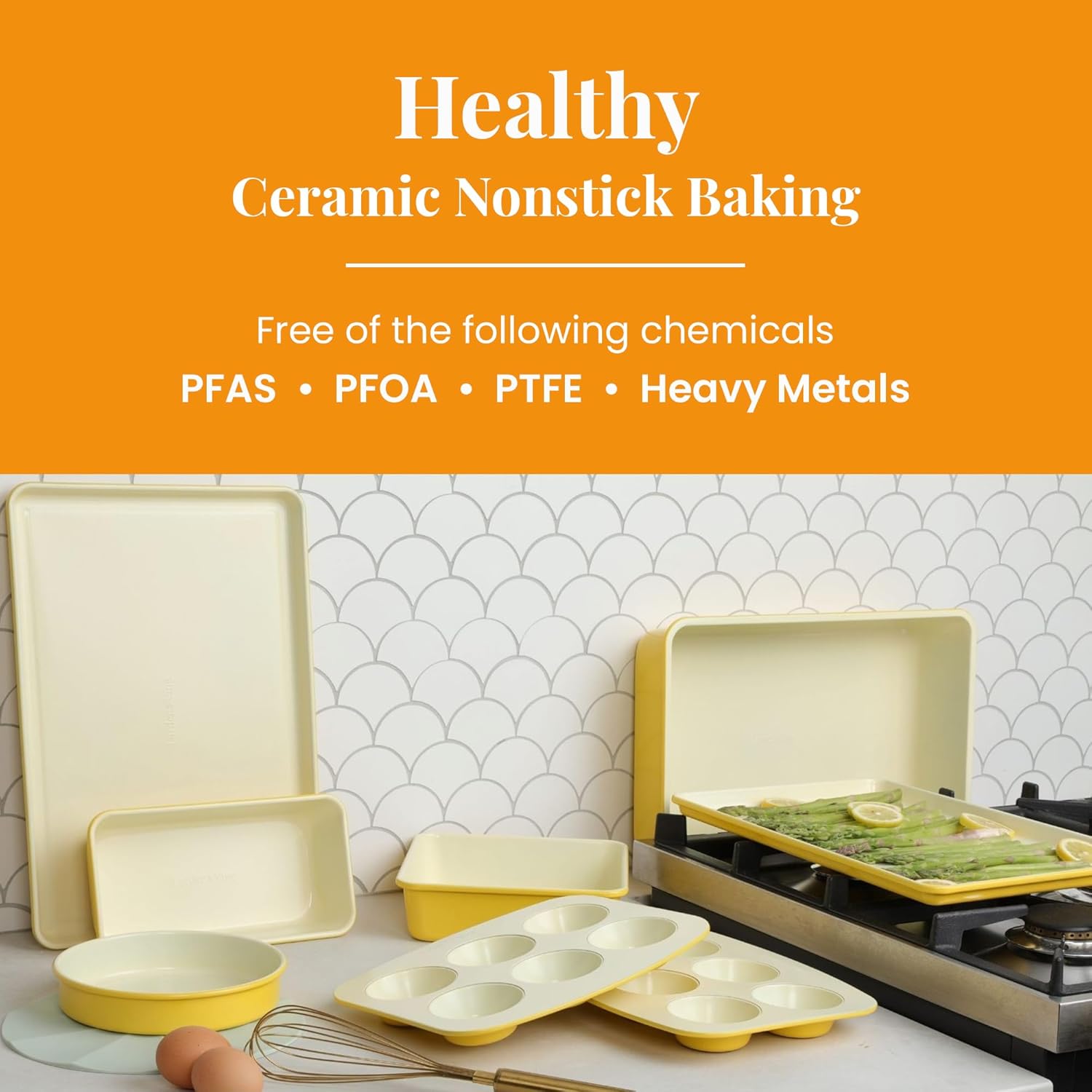 Larder & Vine 24 Piece Set (Limoncello) | Bakeware Set, Utensil Set, and Trivets