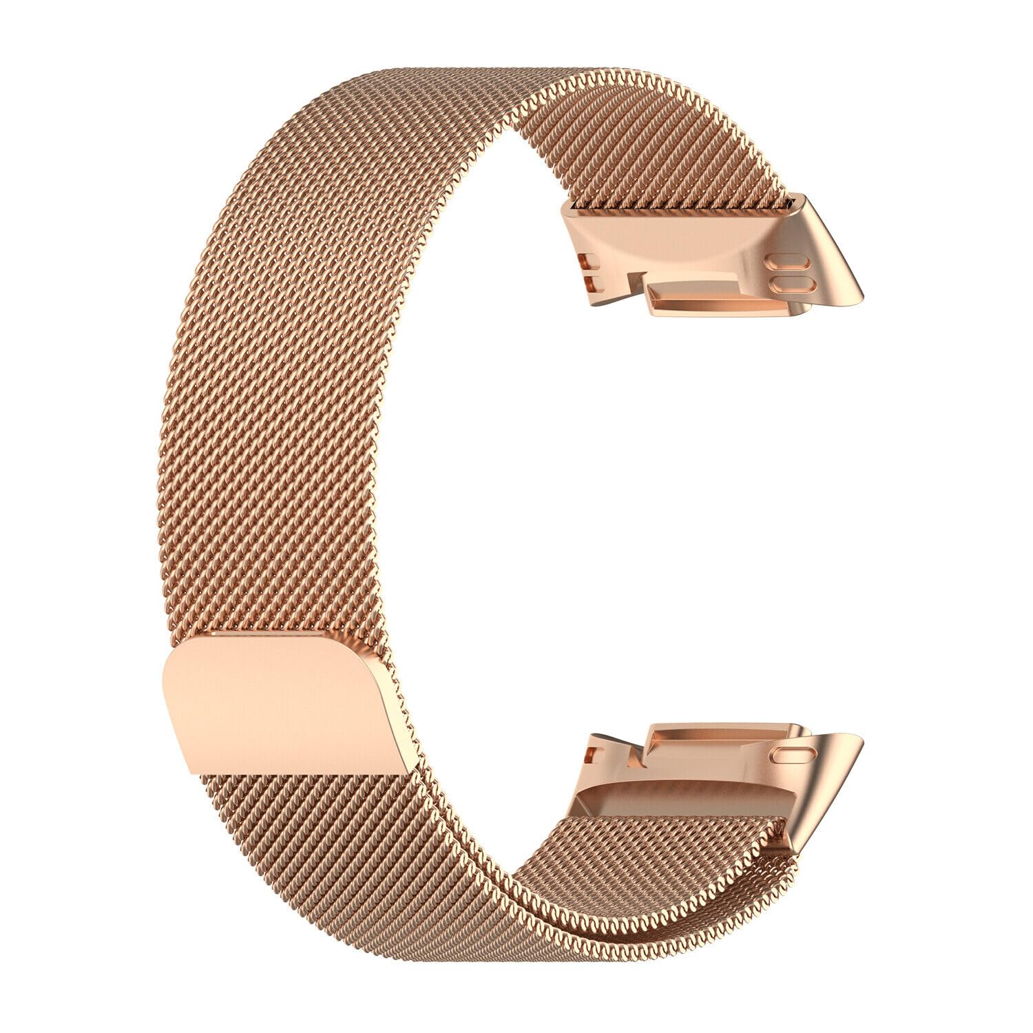 Panda Bobo Straps compatible with Fitbit Charge 6/5 Strap, Milanese Stainless Steel Replacement Band (Rose Gold)
