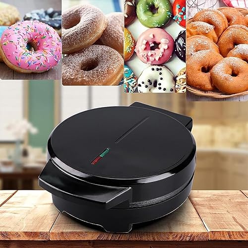 Miniatura 7 de Mini máquina de donas, máquina de donas eléctrica de 1200 W, con superficie antiadherente, mango antideslizante, para hacer 7 donas, desayuno apto