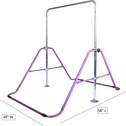 Miniatura 2 de 5 Star TD Barra de gimnasia horizontal con alfombrilla triple plegable de 2 x 6 pulgadas, altura ajustable, gimnasio en la selva, barras de