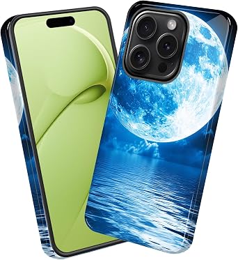 for iPhone 11 Pro Max Case,Heavy Duty Dual Layer Hard PC & Soft Silicone Rugged Bumper Shockproof Protective Case for iPhone 11 Pro Max,Blue Moon Sea