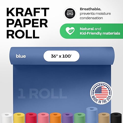 Vista 210 de IDL Packaging - Rollo de papel de estraza marrón de 48 pulgadas x 150 pies (1,800 pulgadas), 50 libras (paquete de 6), resistente, para embalar